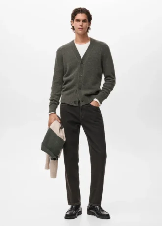 Cardigan in misto lana lavorato a maglia