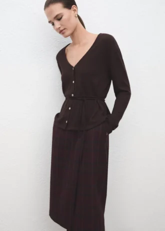 Cardigan lavorato a maglia con fiocco