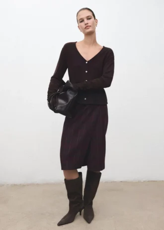 Cardigan lavorato a maglia con fiocco