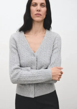 Cardigan lavorato a maglia intrecciata