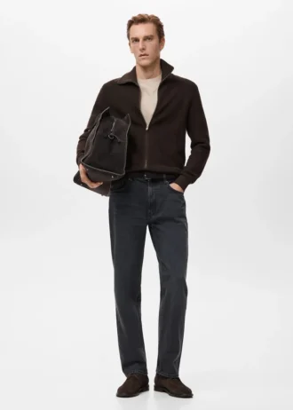 Cardigan strutturato in maglia con zip Cardigan strutturato in maglia con zip