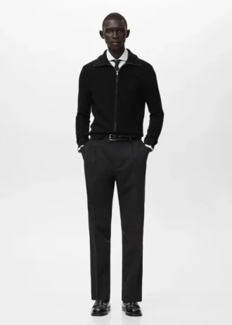 Cardigan strutturato in maglia con zip Cardigan strutturato in maglia con zip