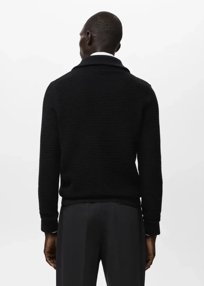 Cardigan strutturato in maglia con zip Cardigan strutturato in maglia con zip