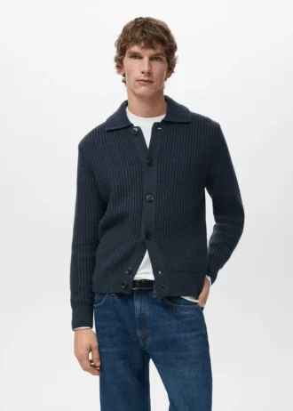 Cardigan strutturato in misto lana