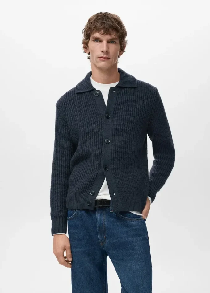 Cardigan strutturato in misto lana Cardigan strutturato in misto lana