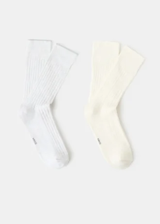 Confezione da 2 calzini in cotone a coste