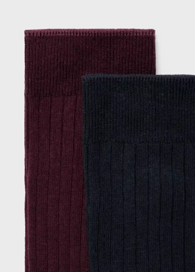 Confezione da 2 calzini in cotone a coste Confezione da 2 calzini in cotone a coste