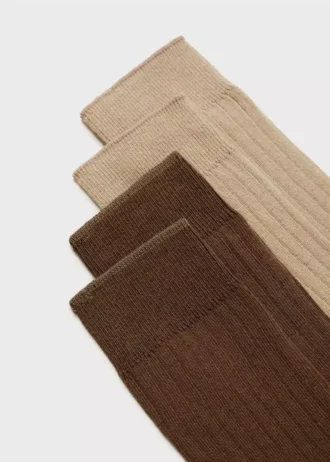 Confezione da 2 calzini in cotone a coste