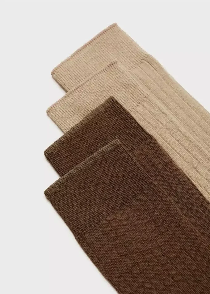 Confezione da 2 calzini in cotone a coste Confezione da 2 calzini in cotone a coste