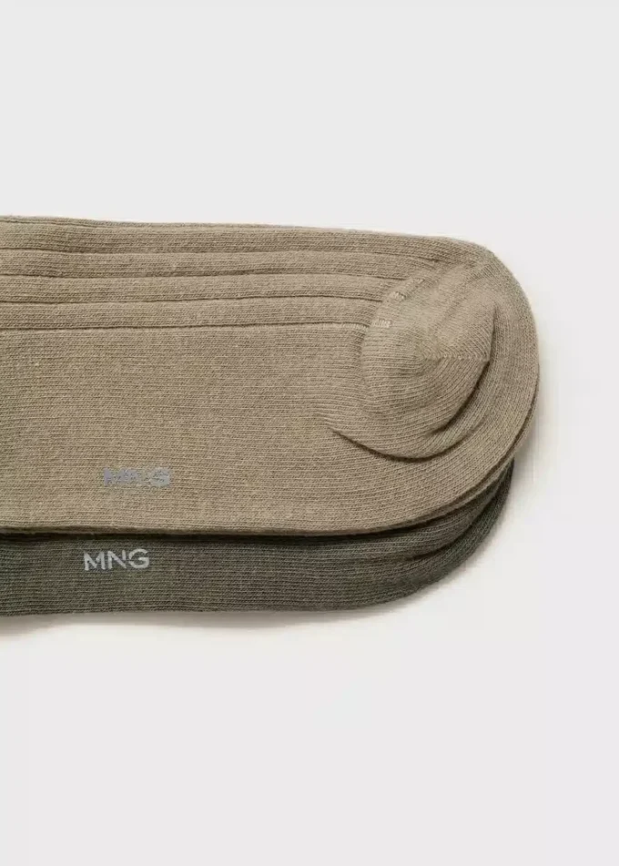 Confezione da 2 calzini in cotone a coste Confezione da 2 calzini in cotone a coste