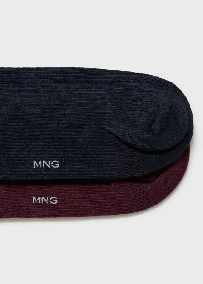 Confezione da 2 calzini in cotone a coste Confezione da 2 calzini in cotone a coste