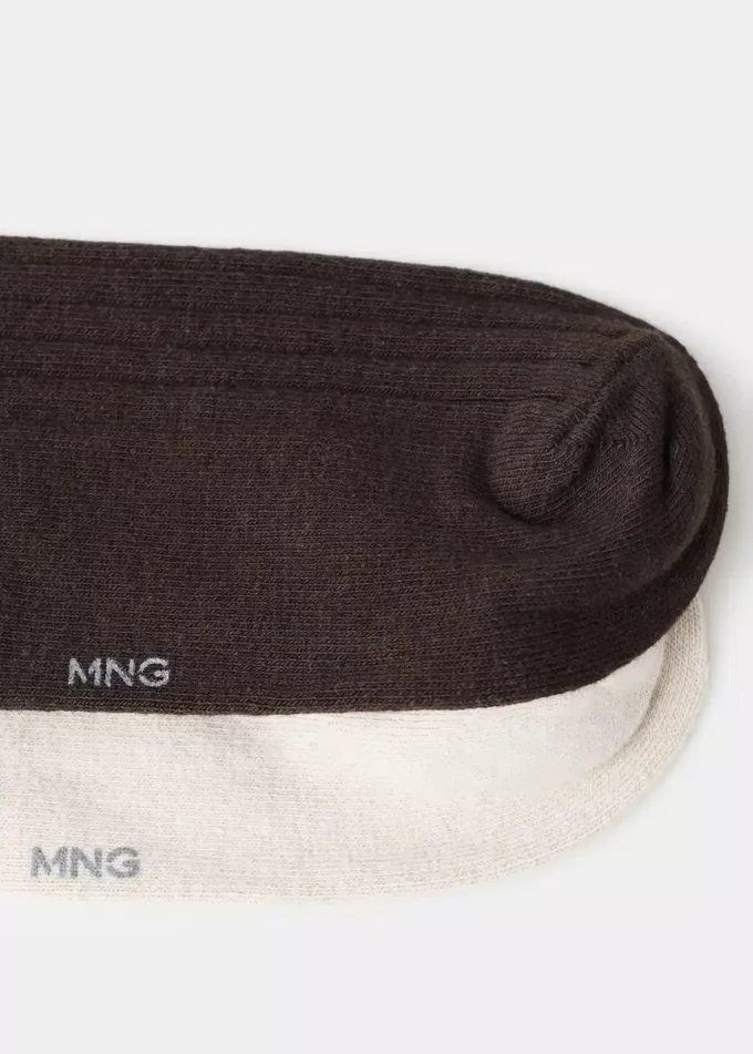 Confezione da 2 calzini in cotone a coste Confezione da 2 calzini in cotone a coste