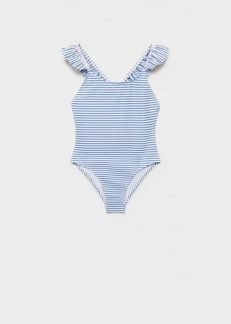 Costume da bagno a righe con volant