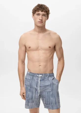 Costume da bagno a righe multiple