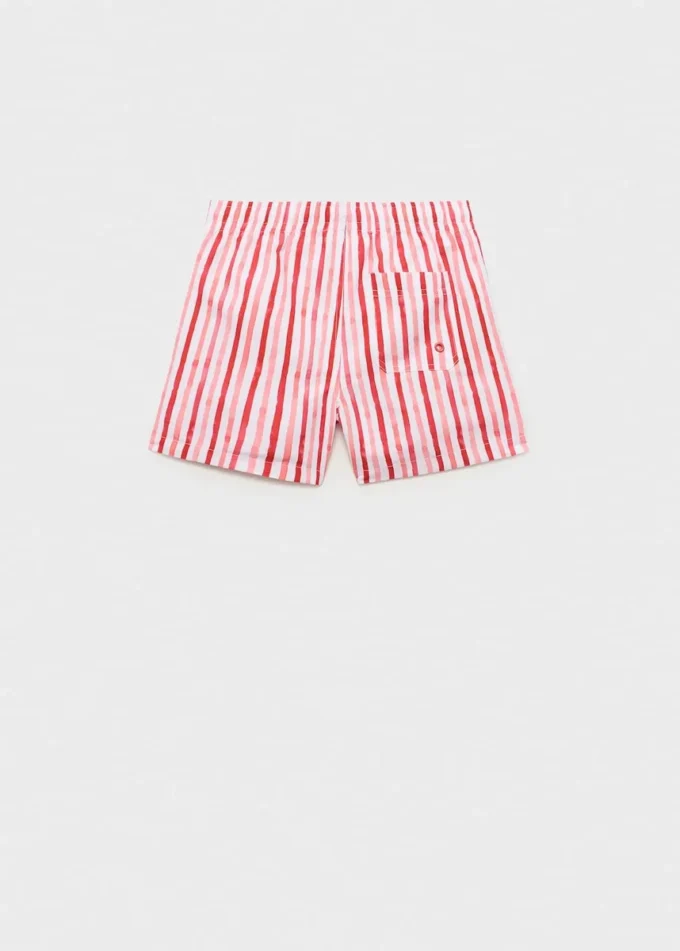 Costume da bagno con coulisse a righe Costume da bagno con coulisse a righe