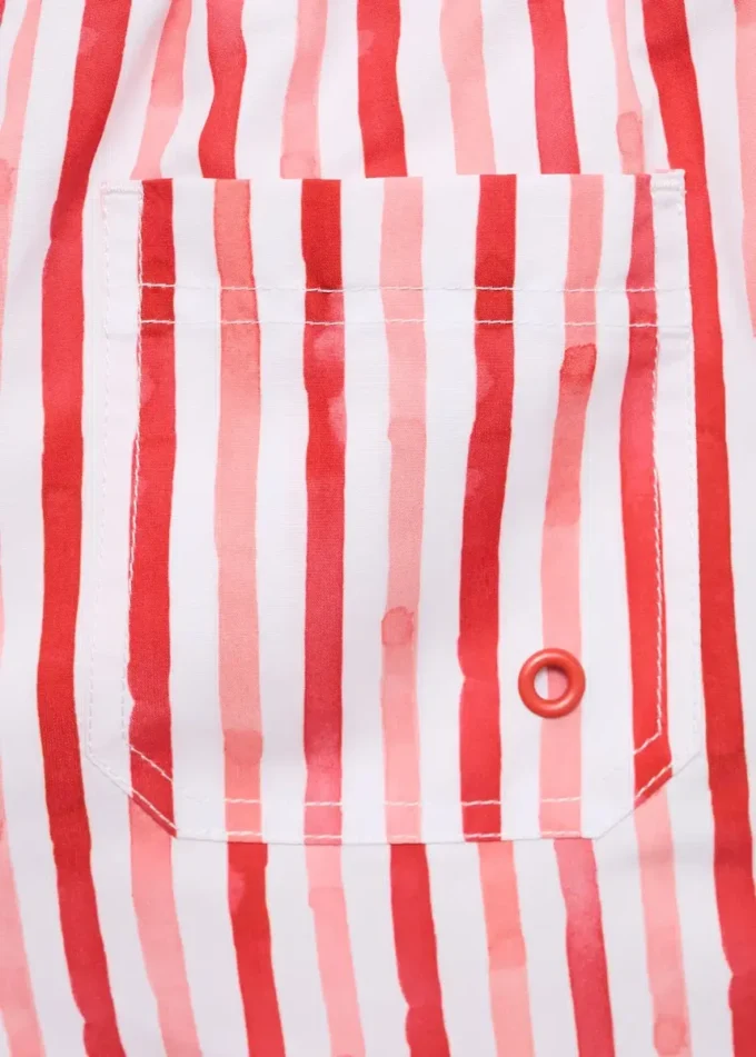 Costume da bagno con coulisse a righe Costume da bagno con coulisse a righe