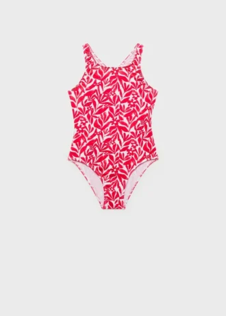 Costume da bagno stampato con scollo incrociato sulla schiena