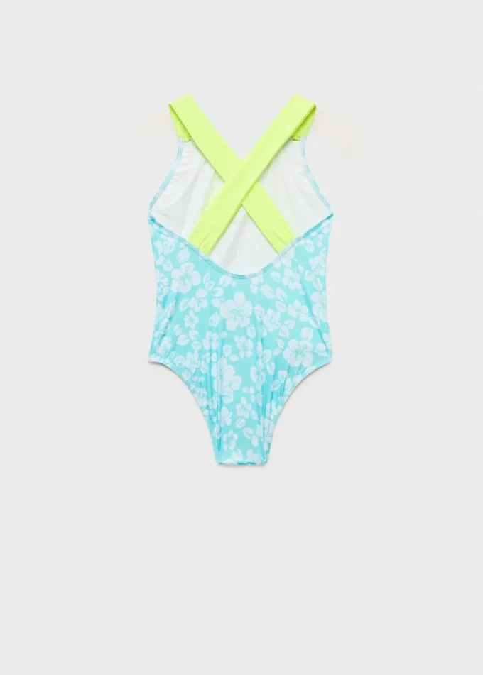 Costume da bagno stampato con scollo incrociato sulla schiena Costume da bagno stampato con scollo incrociato sulla schiena