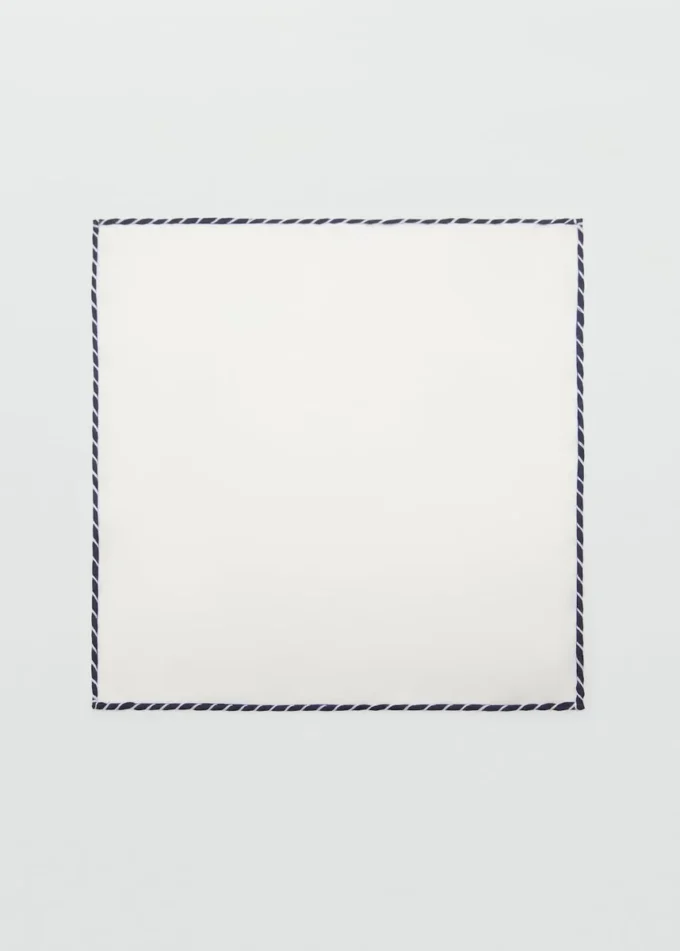 Fazzoletto da taschino ricamato 100% seta