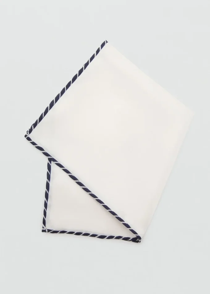 Fazzoletto da taschino ricamato 100% seta