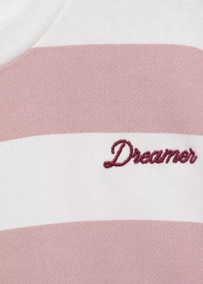 Felpa a righe con dettagli ricamati