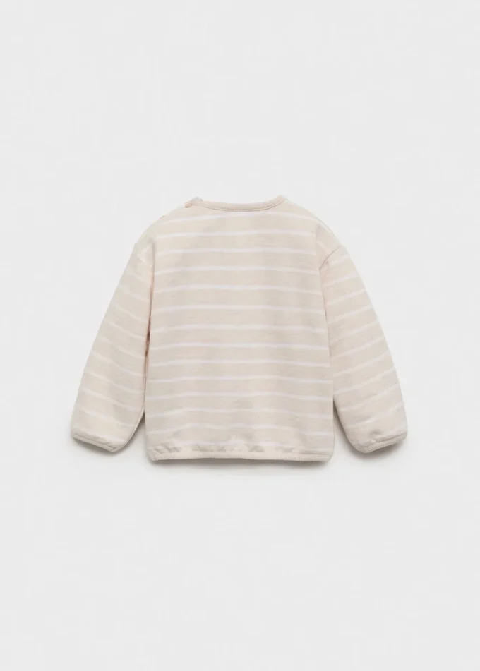 Felpa a righe con dettaglio bottoni Felpa a righe con dettaglio bottoni