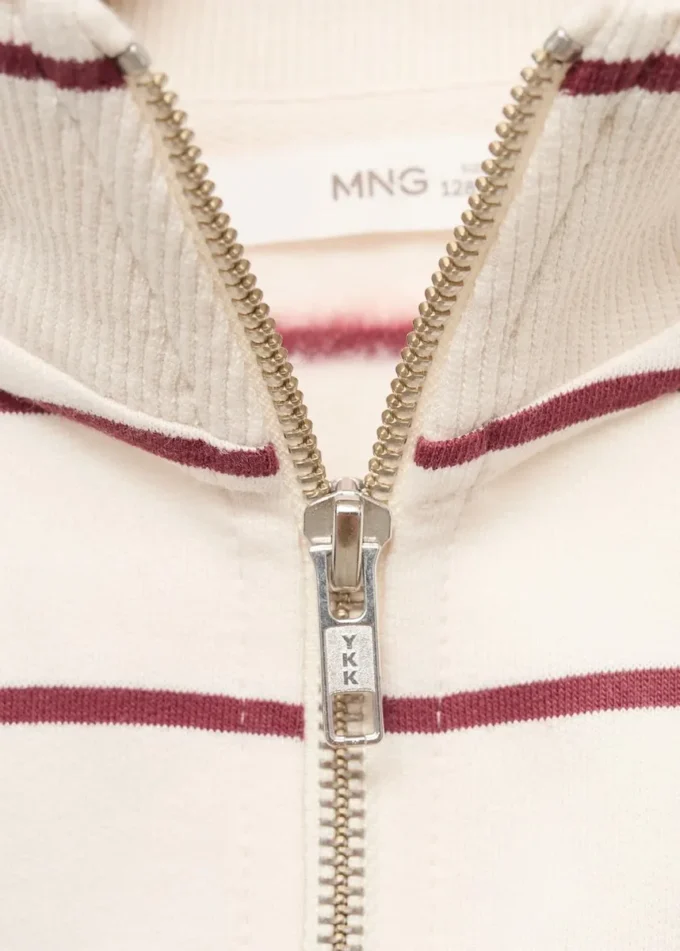 Felpa a righe con slogan stampato