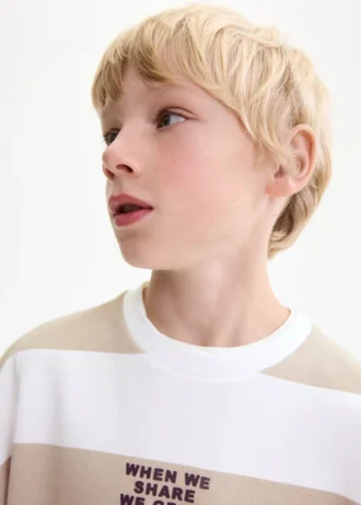 Felpa a righe in misto cotone