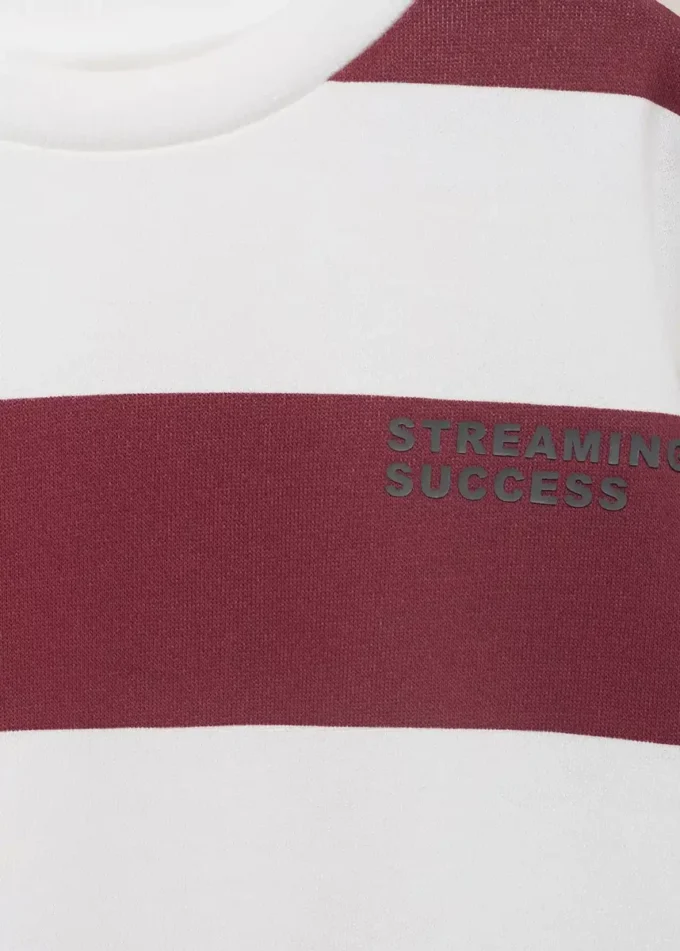 Felpa a righe in misto cotone