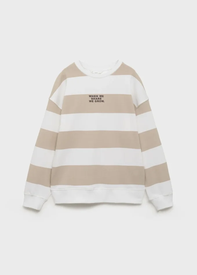 Felpa a righe in misto cotone