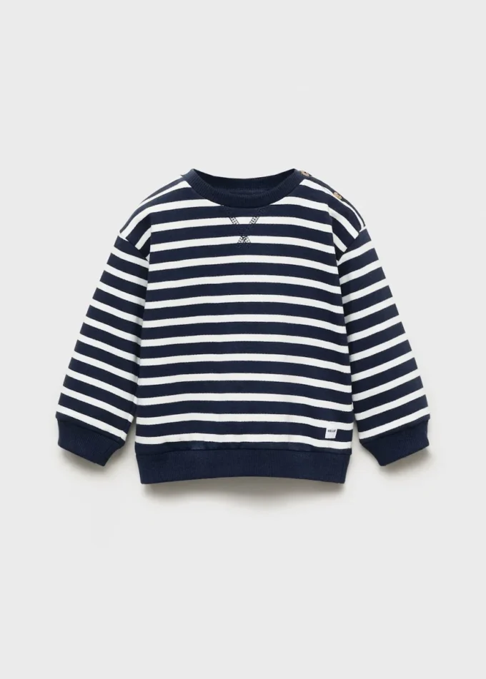 Felpa a righe in misto cotone