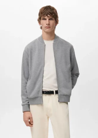 Felpa bomber con cappuccio e zip