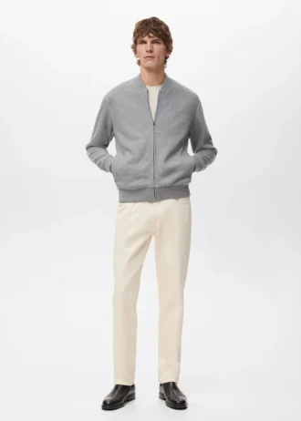 Felpa bomber con cappuccio e zip