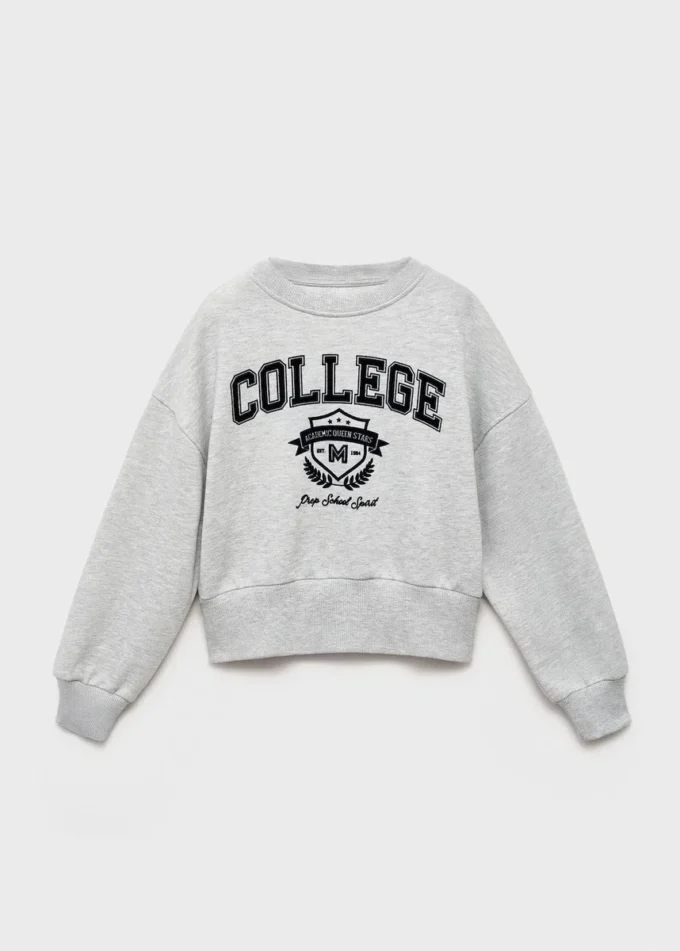 Felpa college monocromatica