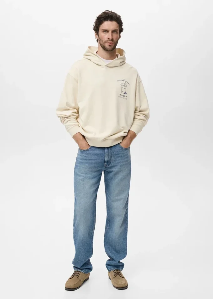 Felpa con cappuccio e stampa grafica Felpa con cappuccio e stampa grafica