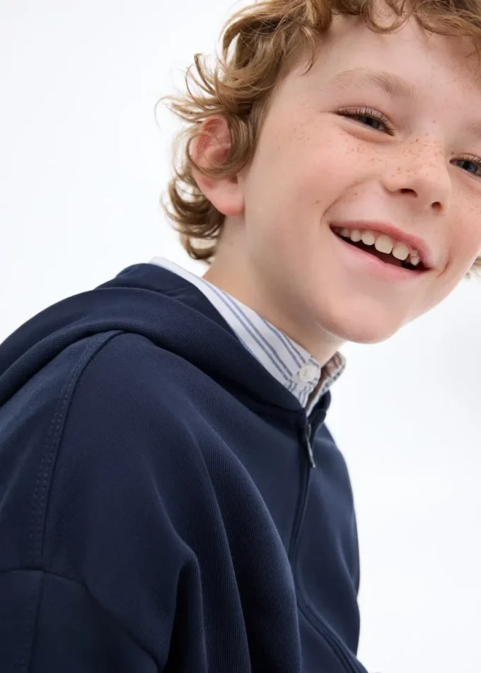 Felpa con cappuccio e zip