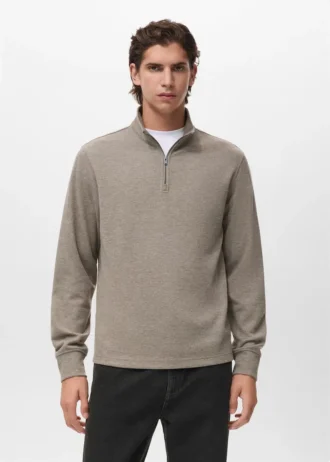 Felpa con cappuccio e zip, vestibilità regolare