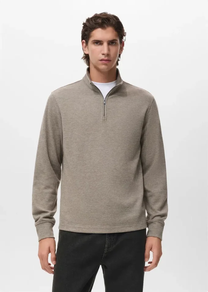 Felpa con cappuccio e zip, vestibilità regolare Felpa con cappuccio e zip, vestibilità regolare