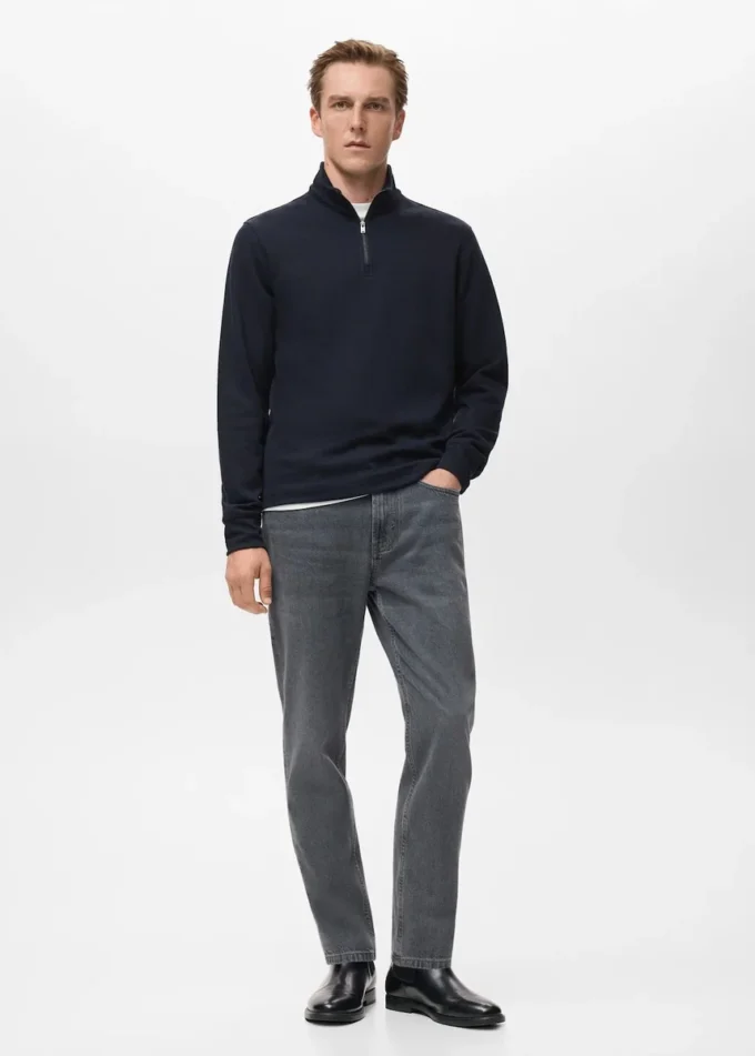 Felpa con cappuccio e zip, vestibilità regolare Felpa con cappuccio e zip, vestibilità regolare