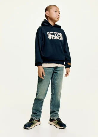 Felpa con cappuccio stampata