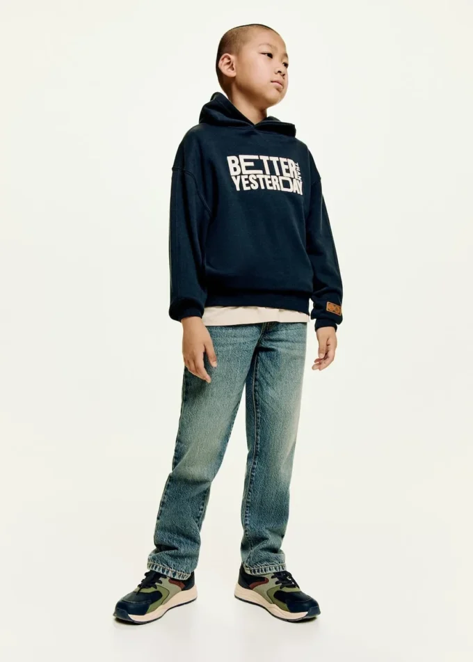 Felpa con cappuccio stampata