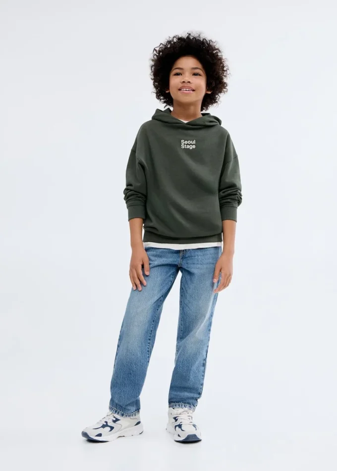 Felpa con cappuccio stampata