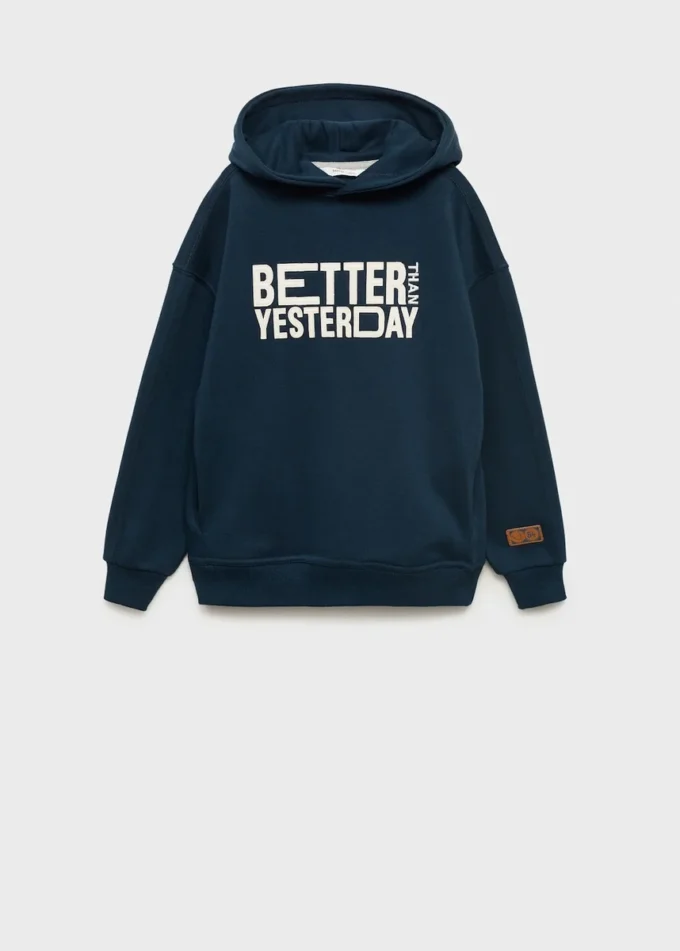 Felpa con cappuccio stampata