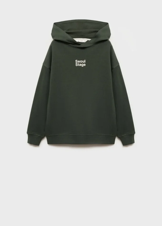 Felpa con cappuccio stampata