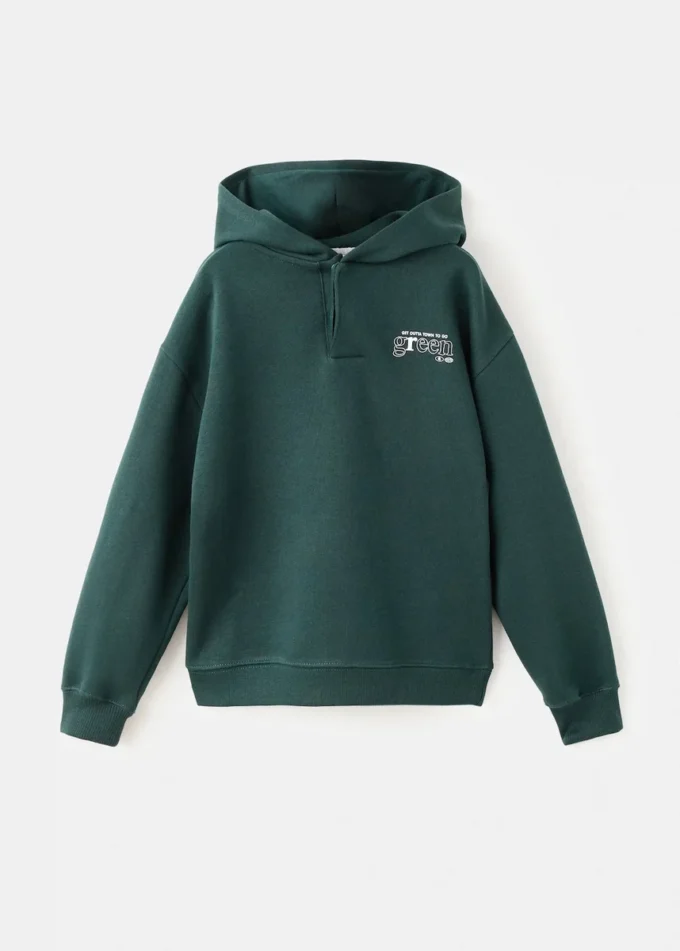 Felpa con cappuccio stampata Felpa con cappuccio stampata