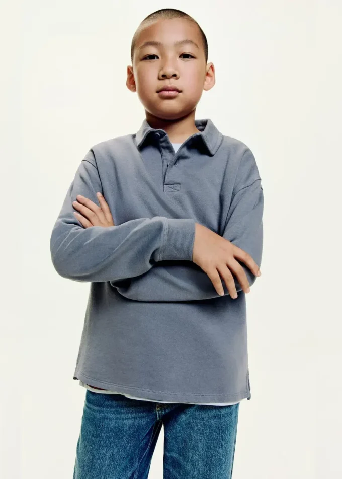 Felpa con collo a polo Felpa con collo a polo