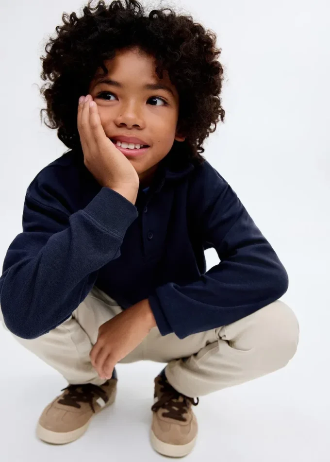 Felpa con collo a polo Felpa con collo a polo