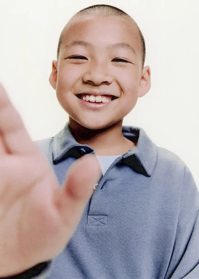 Felpa con collo a polo Felpa con collo a polo