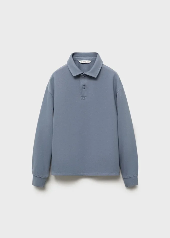Felpa con collo a polo Felpa con collo a polo