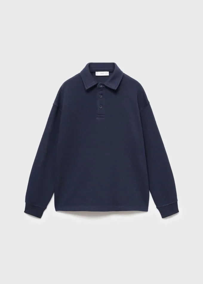 Felpa con collo a polo Felpa con collo a polo